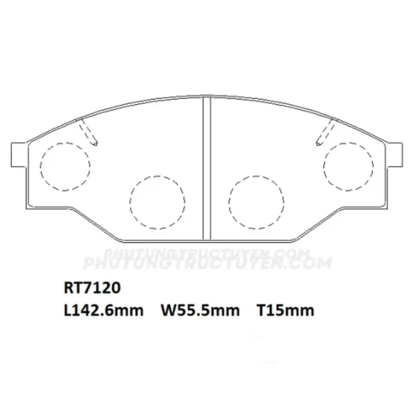 Bố thắng trước HIACE Cá mập 93-96 D2027 / RT7120 - Bộ