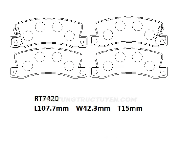 Bố thắng sau CAMRY 92-01 D2114 / RT7420 - Bộ