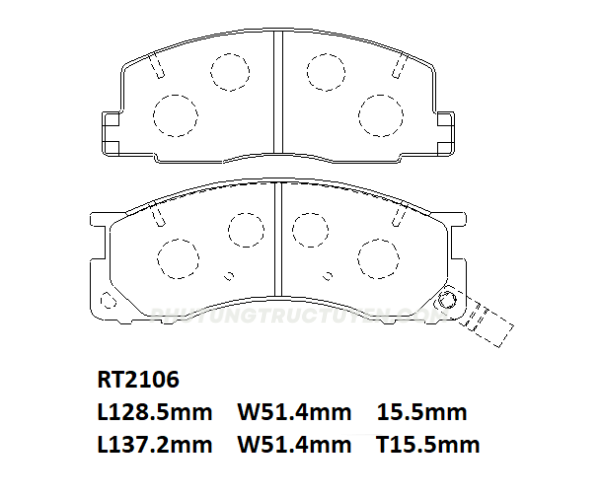 Bố thắng trước PREVIA 91-97 D2106 / RT2106 - Bộ