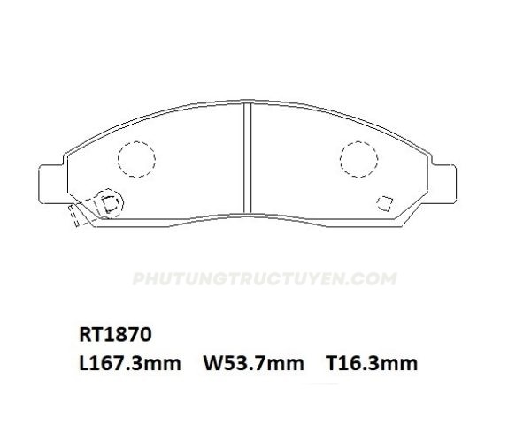 Bố thắng trước ISUZU D-MAX 3.0 2006-2012; RT1870 - Bộ - Hình ảnh 5