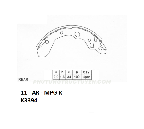 Bố càng sau FORD LASER / MAZDA 323 K3394 - Bộ - Hình ảnh 5