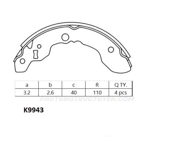 Bố thắng sau SUZUKI 550kg K9943 - Bộ - Hình ảnh 5