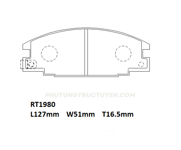 Bố thắng trước ISUZU Hi - Lander D4029 / RT1980 - Bộ