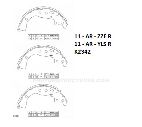 Bố càng sau Yaris/VIOS Limo các đời/ALTIS 00-08 K2342 11-AR-YLS R - Bộ - Hình ảnh 4